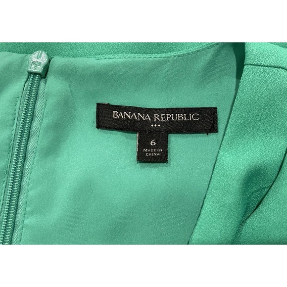 Banana Republic Green Ruffle Dress Size‎ 6 Sleeveless Ruffle Elegant Classy - Picture 8 of 9